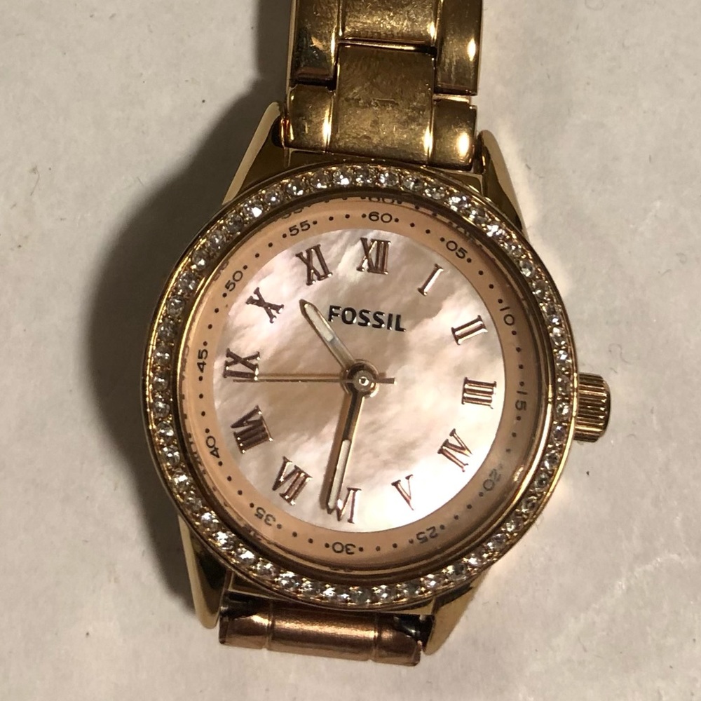 FOSSIL Rose Gold Tone Stainless Steel Analog Dial Wrist Watch